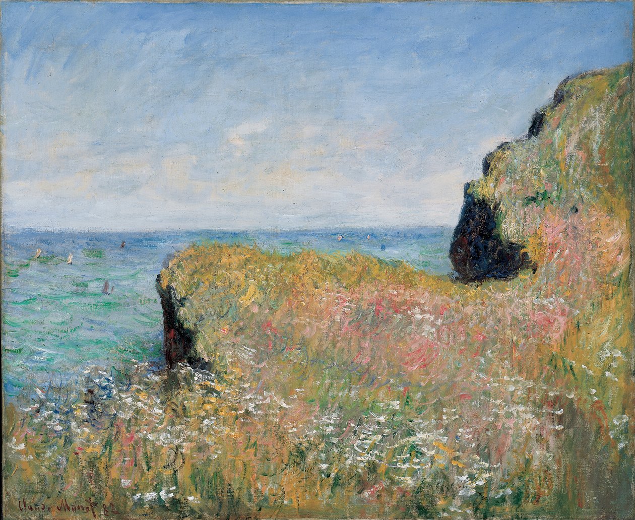 Edge of the Cliff, Pourville, 1882 af Claude Monet