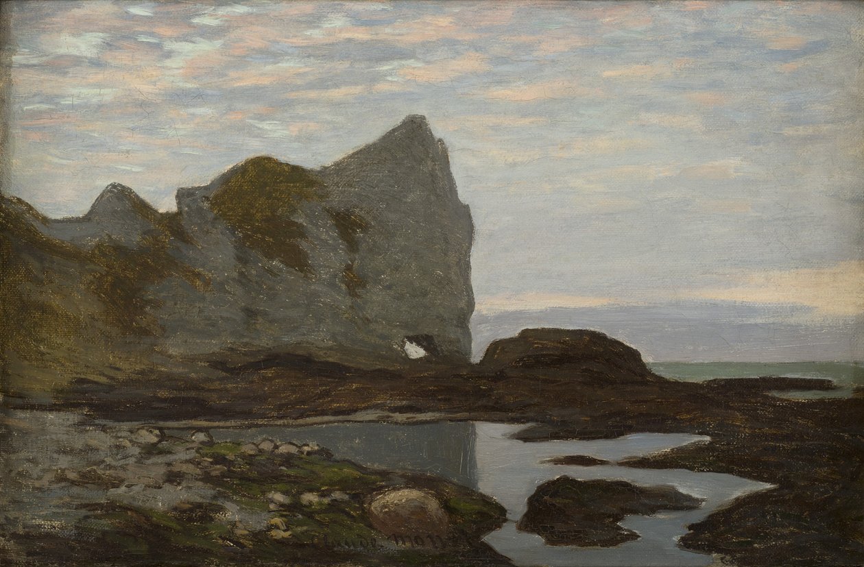 Étretat, ca 1864. af Claude Monet