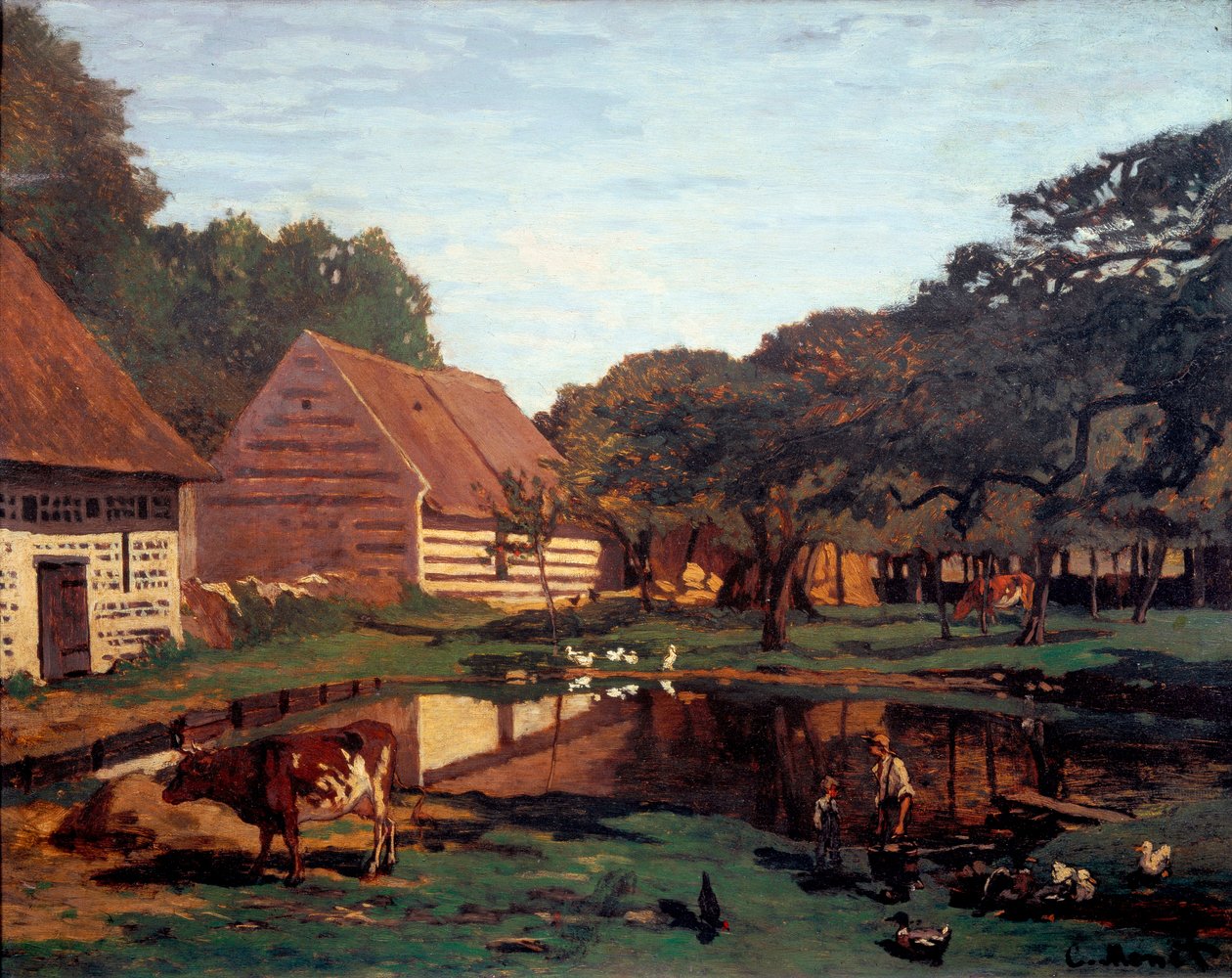 Gårdhave i Normandiet (maleri, ca. 1863) af Claude Monet