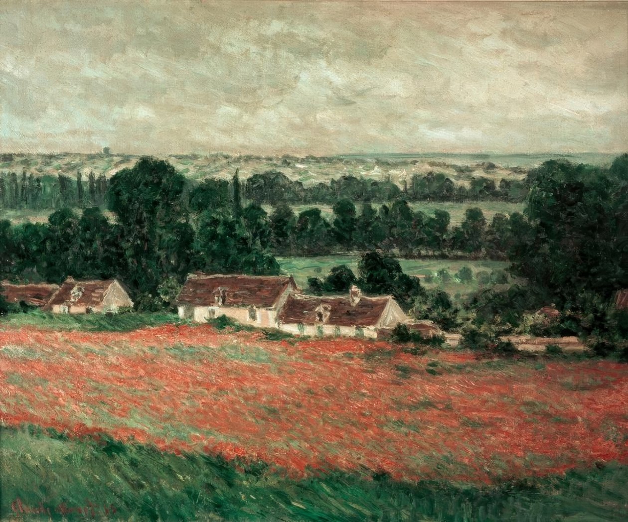 Field of Poppies, Giverny af Claude Monet