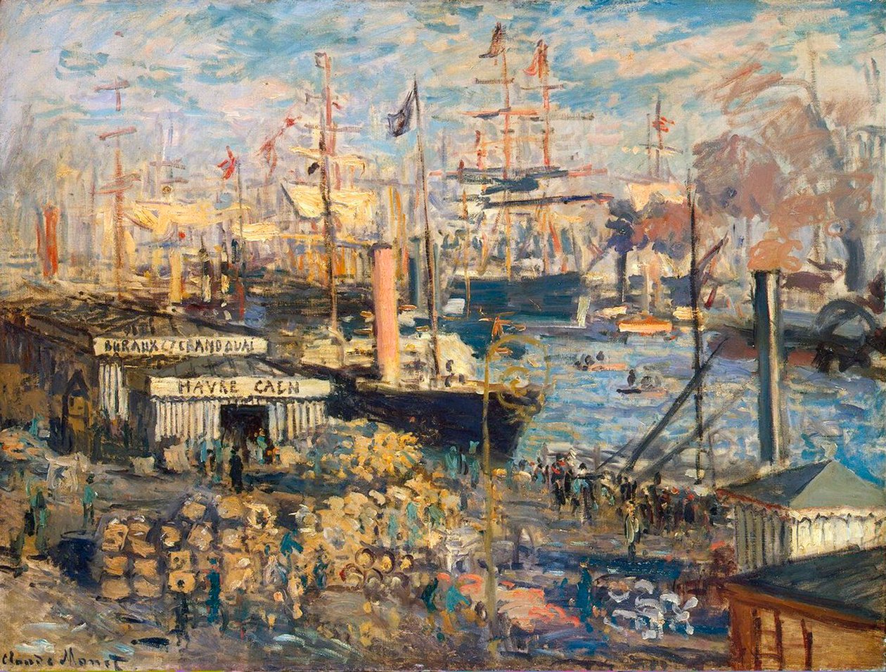 Grand Quay i Havre, 1872. af Claude Monet
