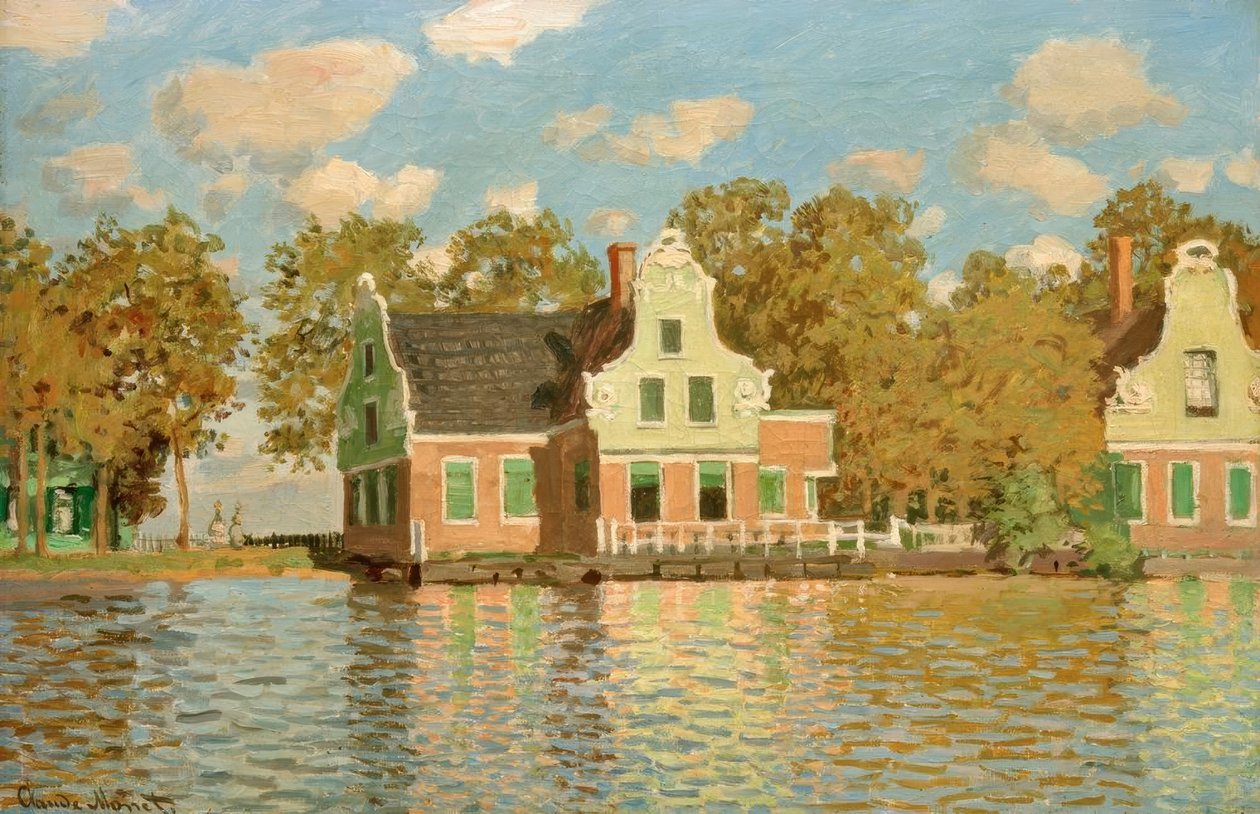 Huse ved vandet i Zaandam af Claude Monet