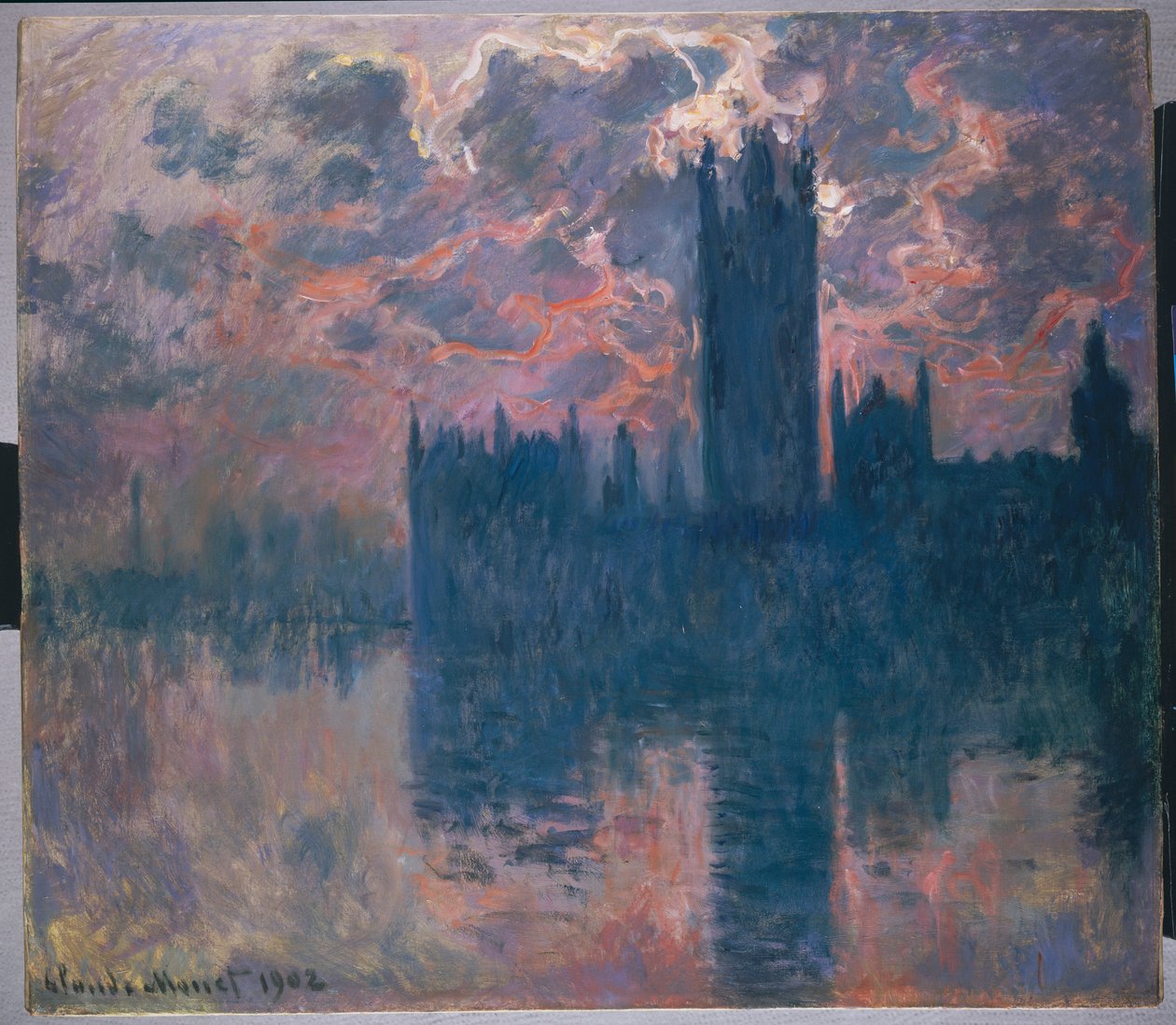 Parlamentshuse, solnedgang, 1902 af Claude Monet