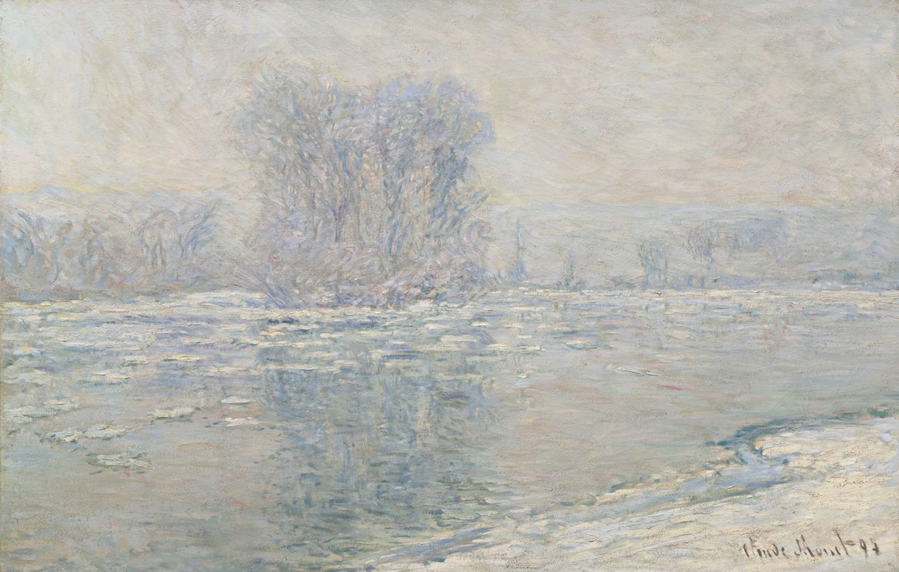Is, hvid effekt af Claude Monet