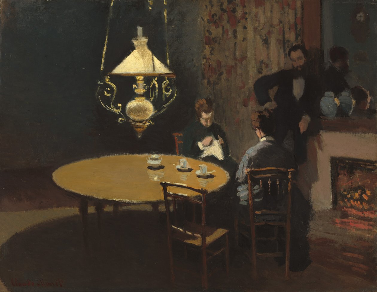 Interiør, efter middag af Claude Monet