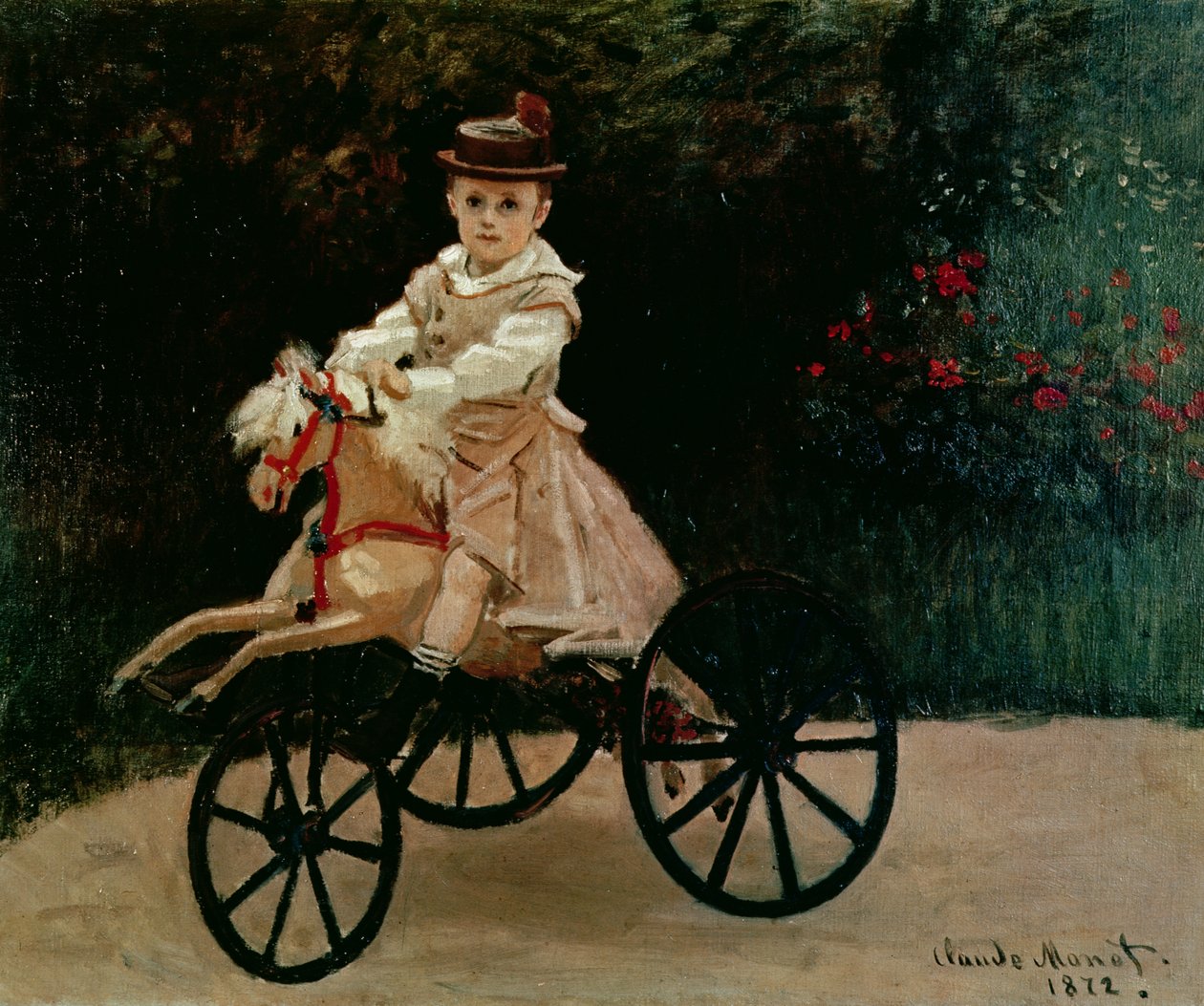 Jean Monet på sin hobbyhest af Claude Monet