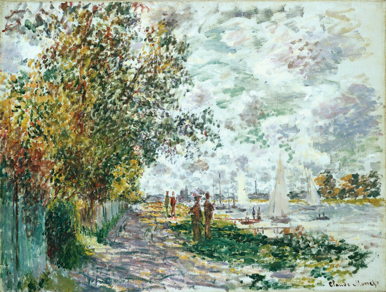 Bank of Petit-Gennevilliers, ca. 1875 af Claude Monet