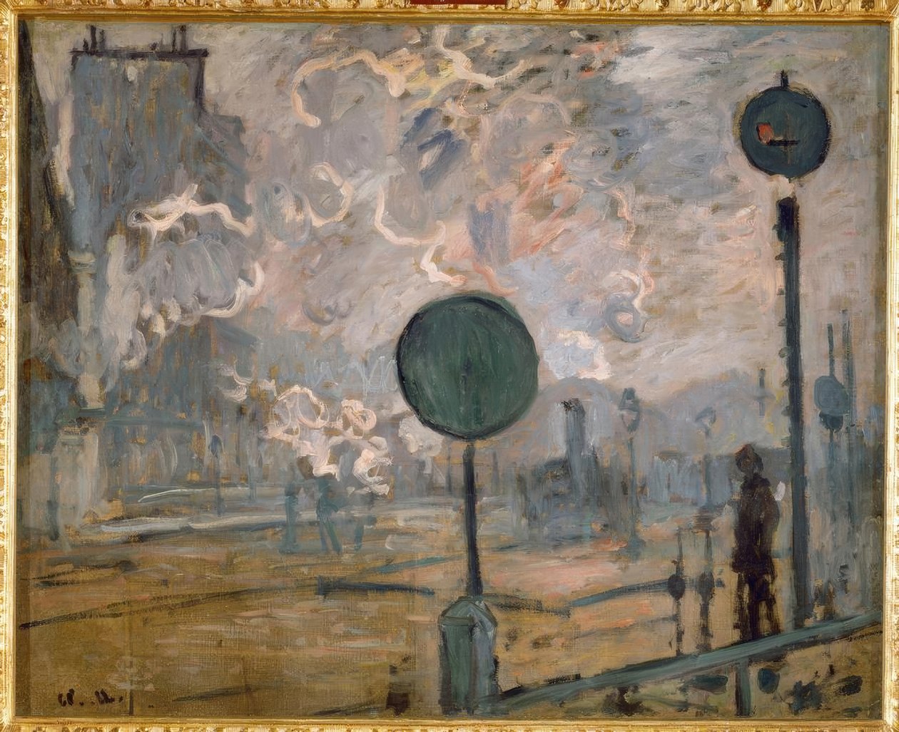 Gare Saint-Lazare udenfor (signalet) af Claude Monet