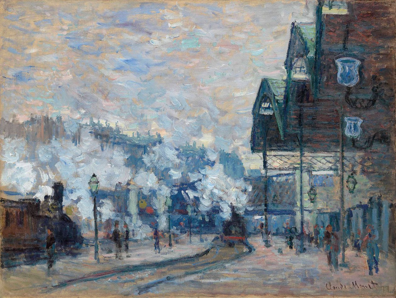 Gare Saint-Lazare, udvendig udsigt, 1877. af Claude Monet