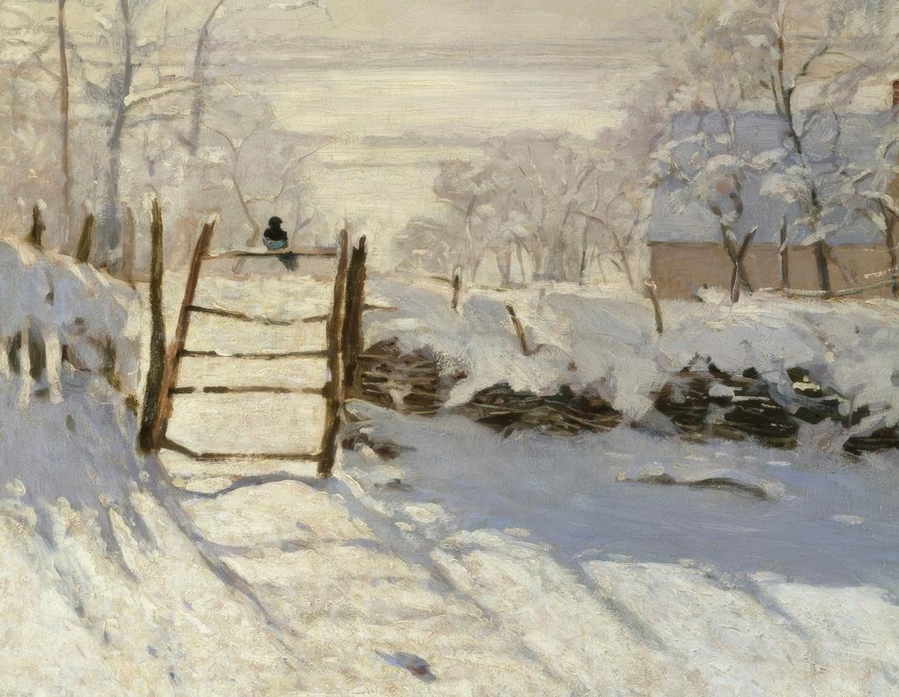 La pie (magpie) af Claude Monet