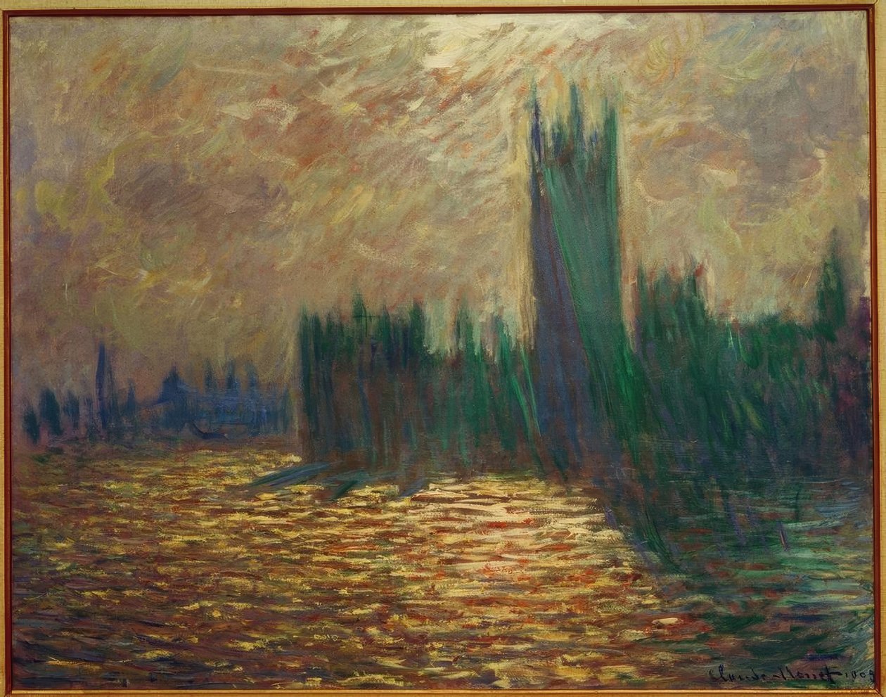 Parlamentet, overvejelser om Themsen af Claude Monet