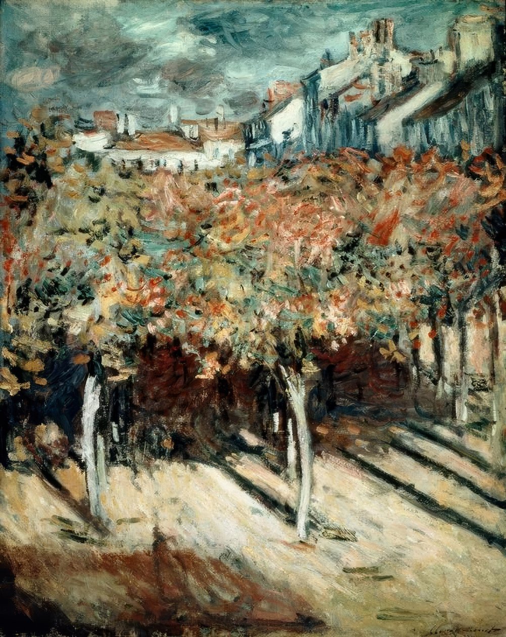 Lindetræerne i Poissy af Claude Monet