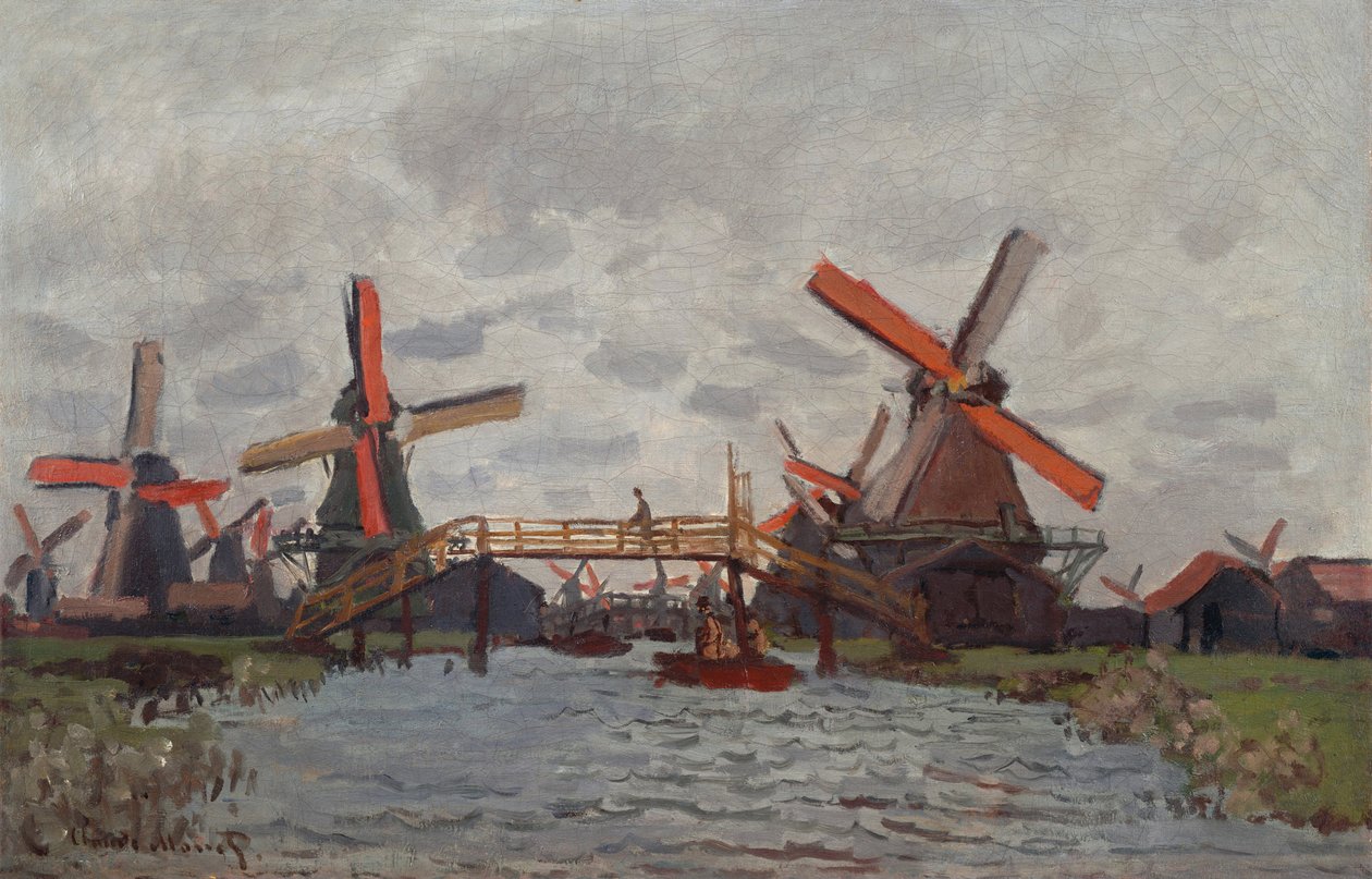 Møller ved Westzijderveld nær Zaandam af Claude Monet