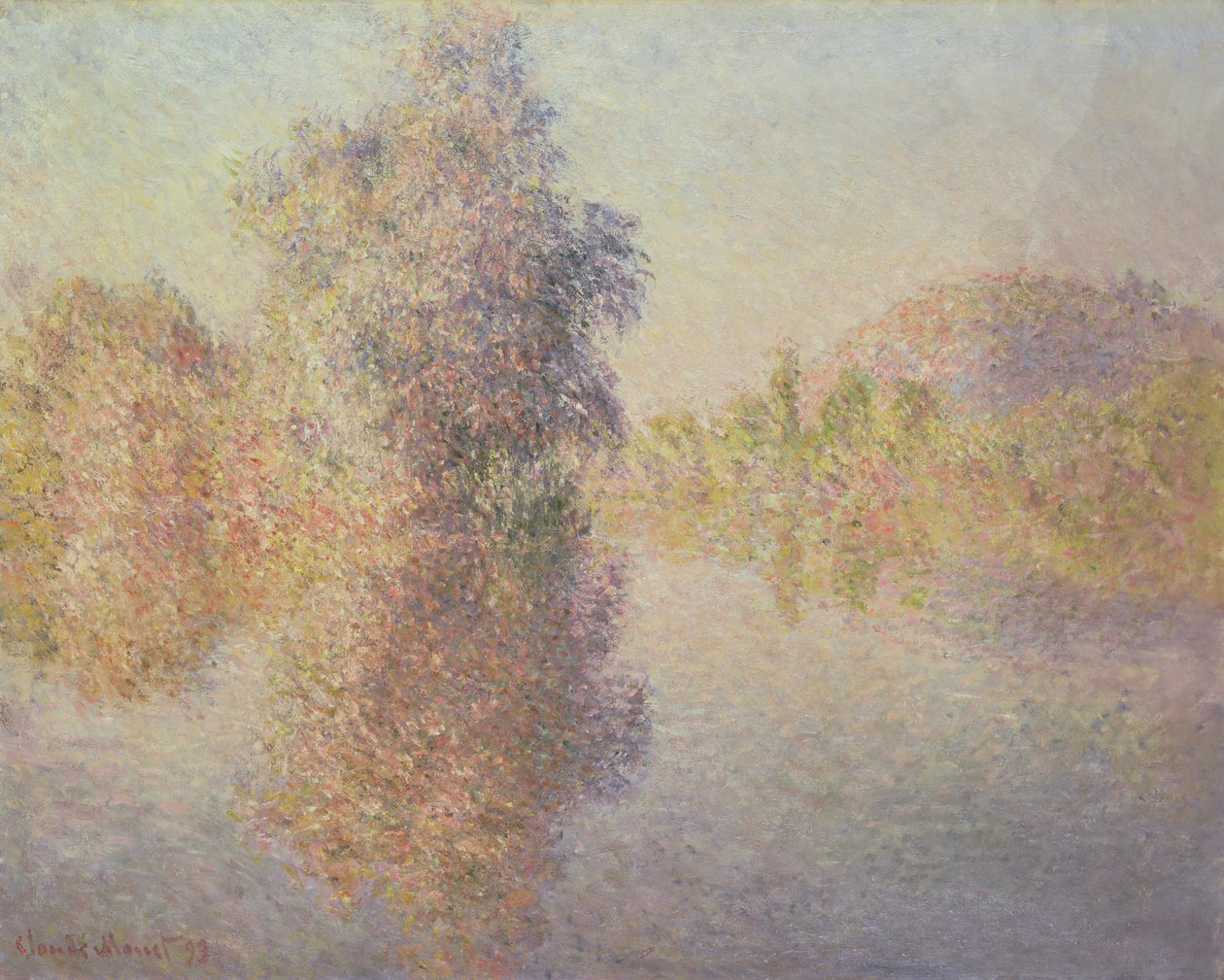 Morgen på Seinen ved Giverny af Claude Monet