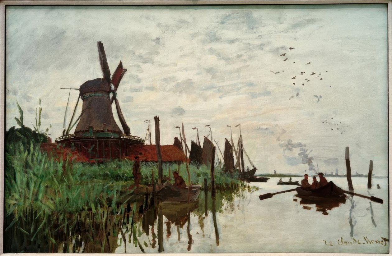 Mølle i Zaandam af Claude Monet