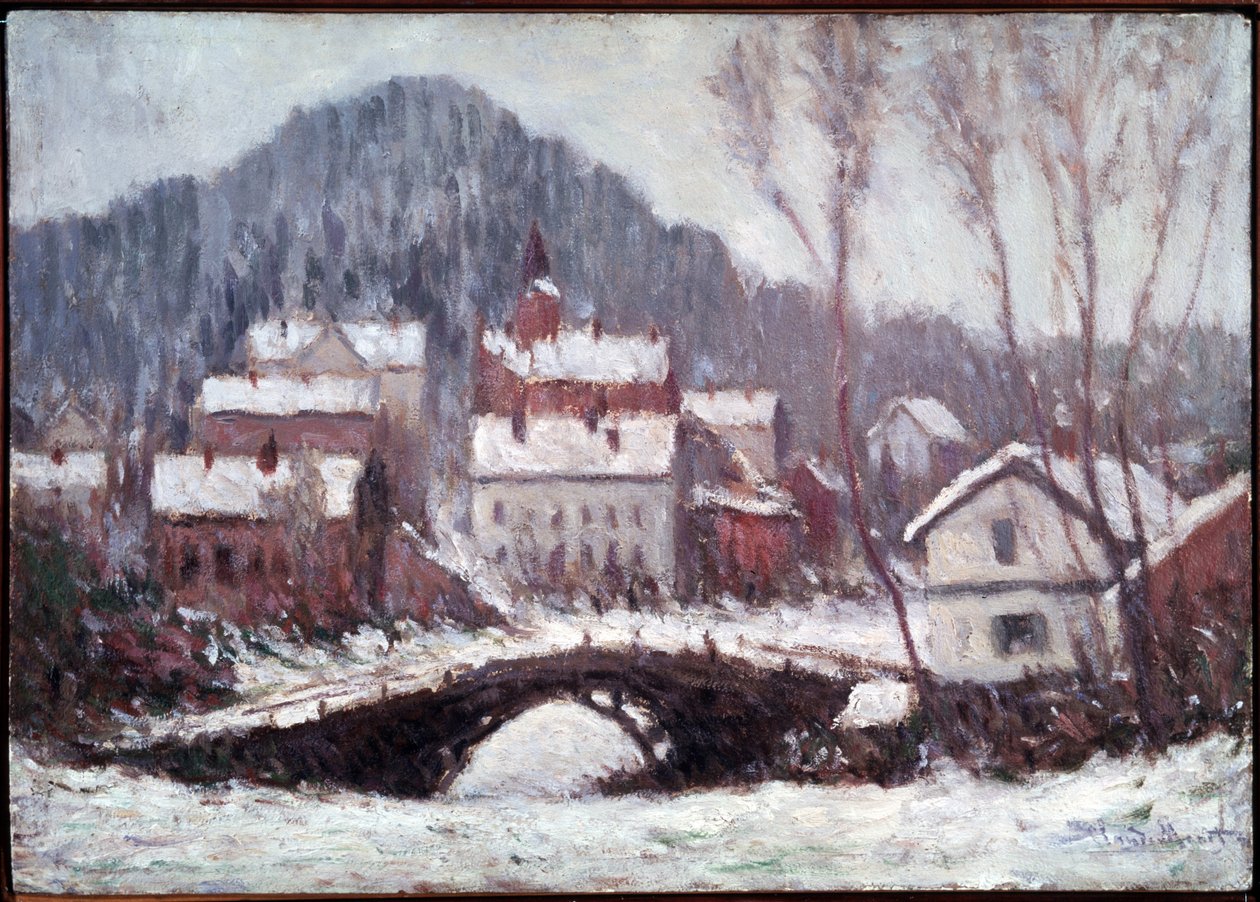 Vinterlandskab. Maleri af Claude Monet (1840-1926) af Claude Monet