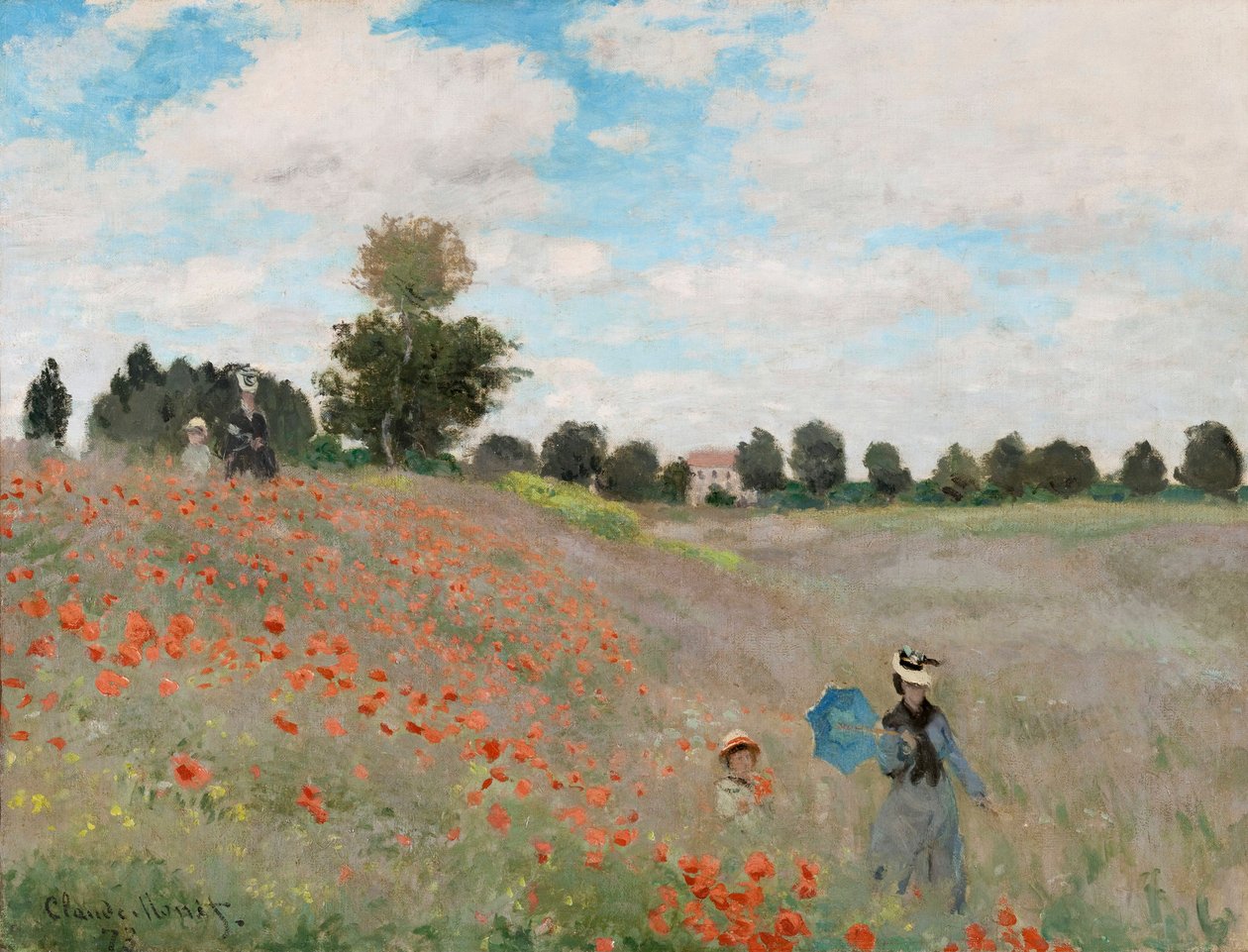 Valmuemark, 1873 af Claude Monet