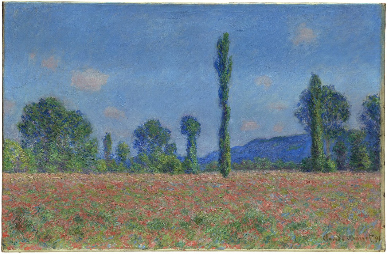 Valmuemark, Giverny, 1890-91 af Claude Monet