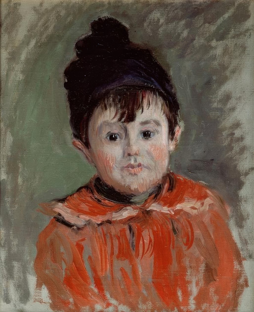 Portræt af Michel i hat med pompon af Claude Monet