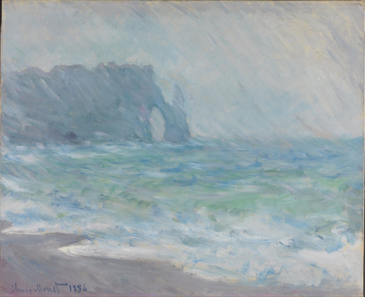 Regn i Étretat af Claude Monet