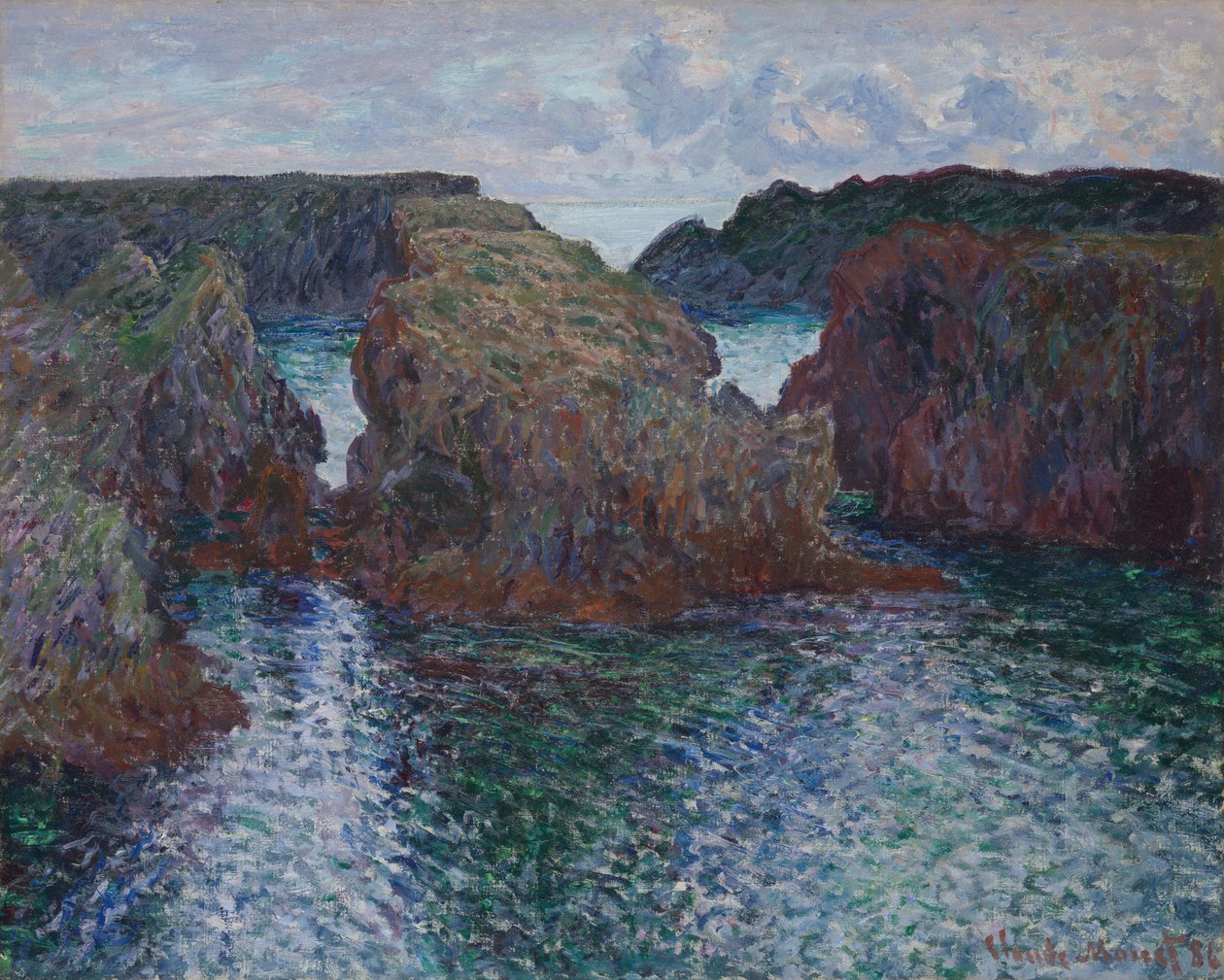 Klipper ved Port-Goulphar, Belle-Île, 1886. af Claude Monet