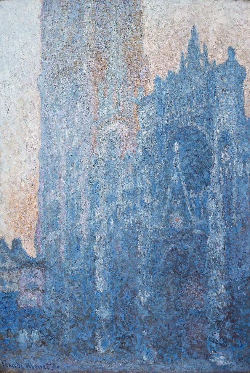 Rouen katedral, portal, morgenlys af Claude Monet