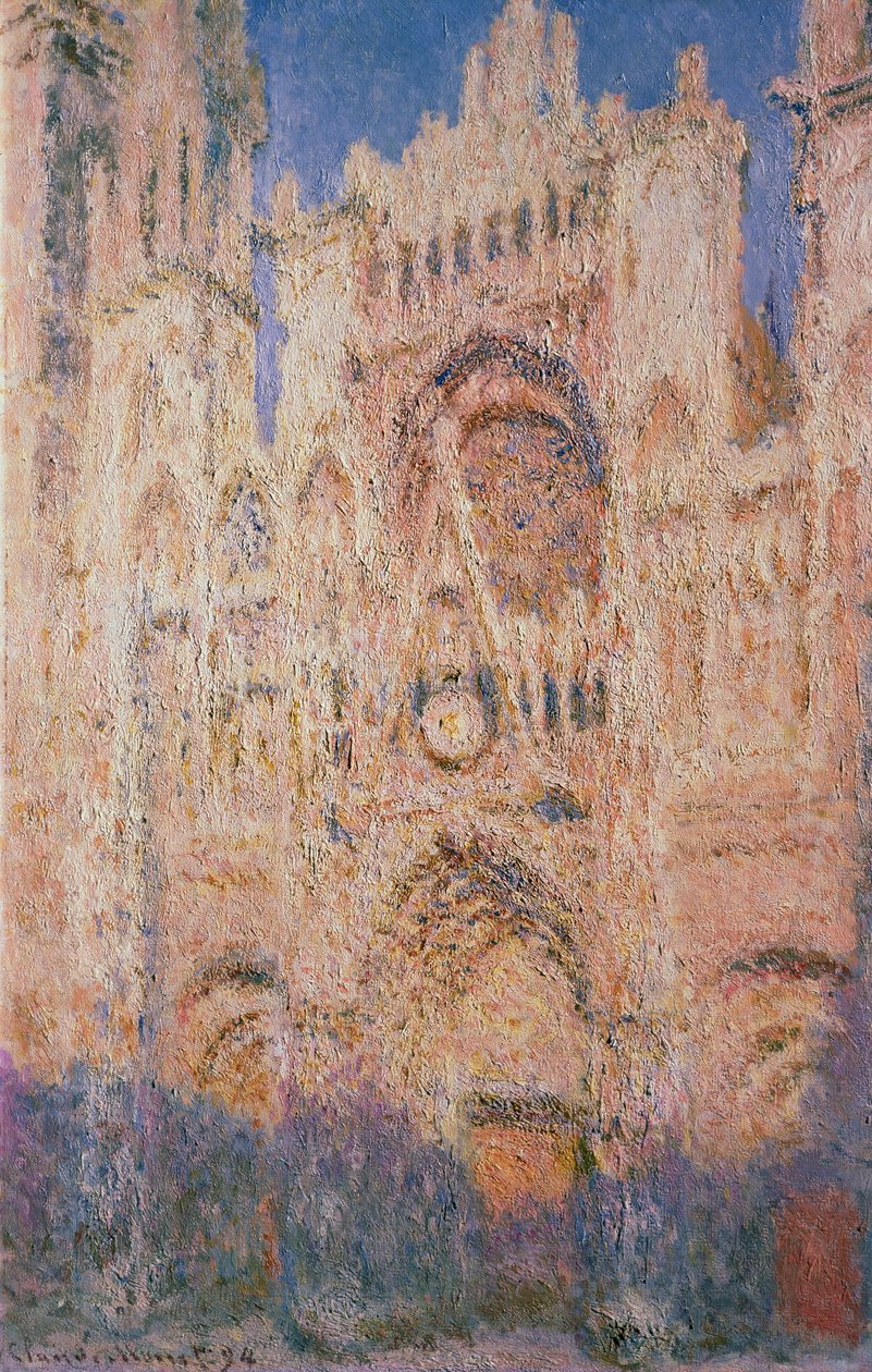 Rouen-katedralen ved solnedgang, 1892-1894. af Claude Monet