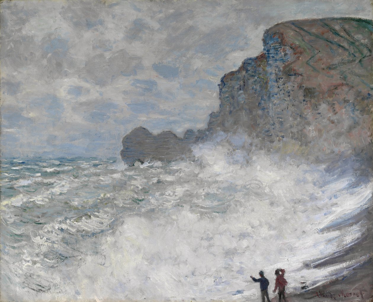 Barsk vejr ved Étretat, 1883 af Claude Monet