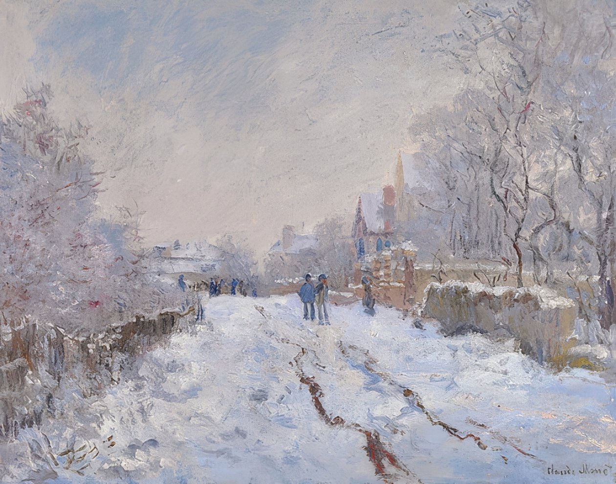 Sne i Argenteuil. 1875 af Claude Monet