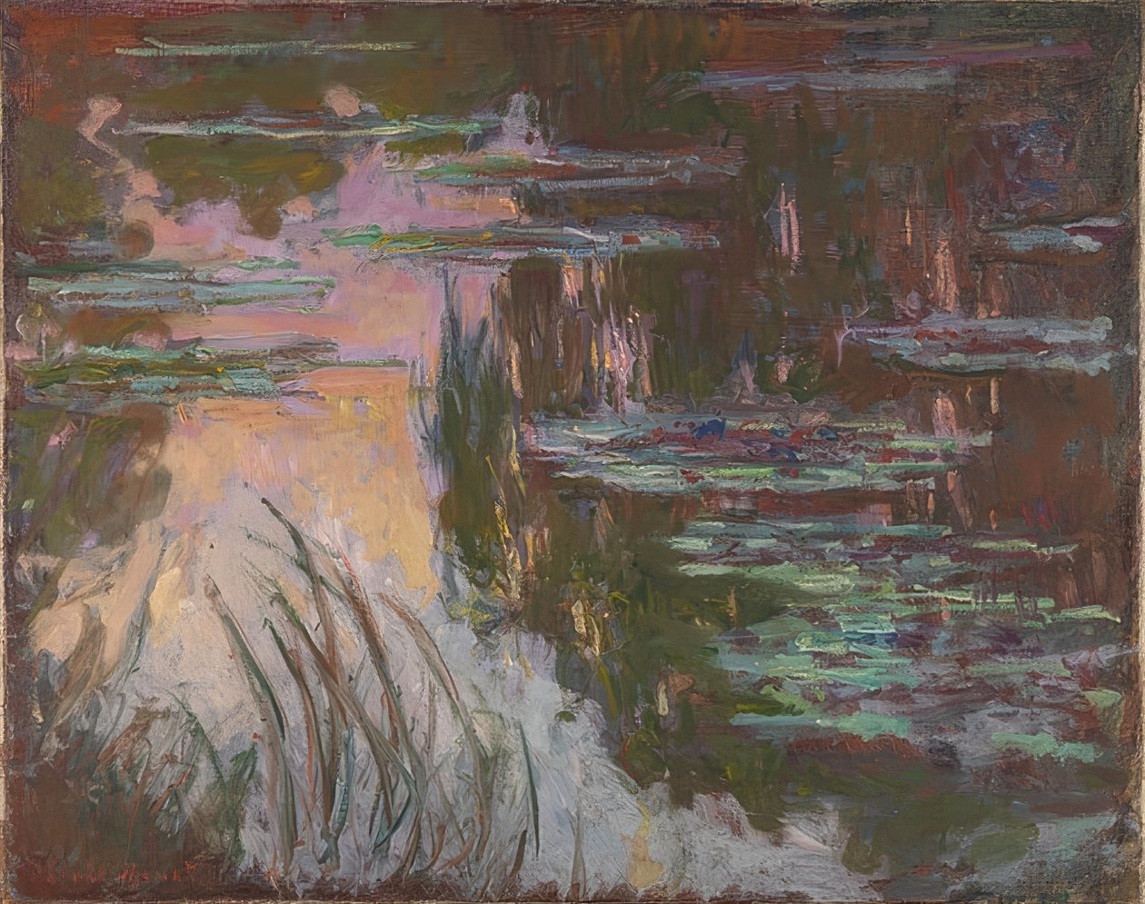 Åkander i aftenlyset. Omkring 1907 af Claude Monet
