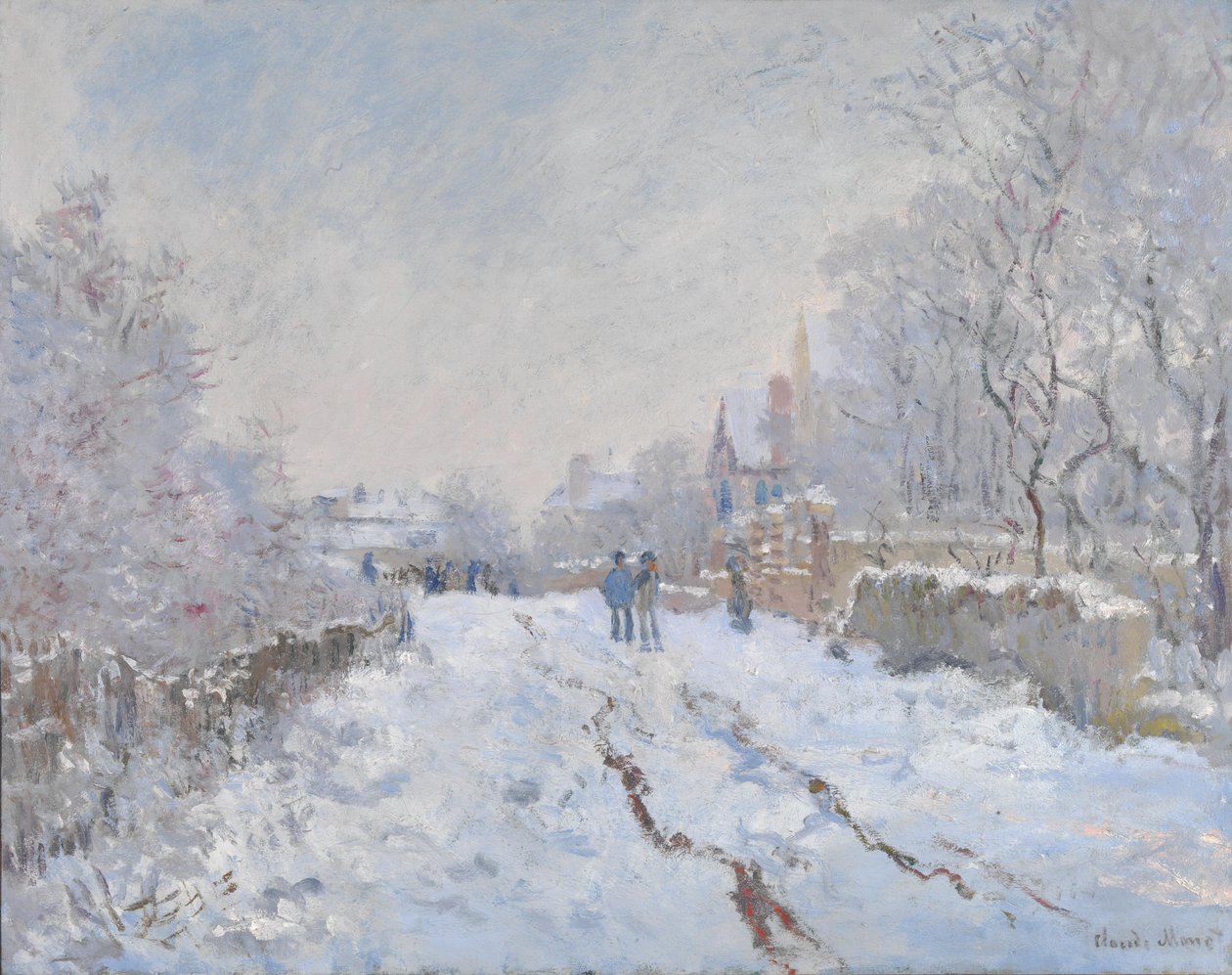 Snescene ved Argenteuil af Claude Monet