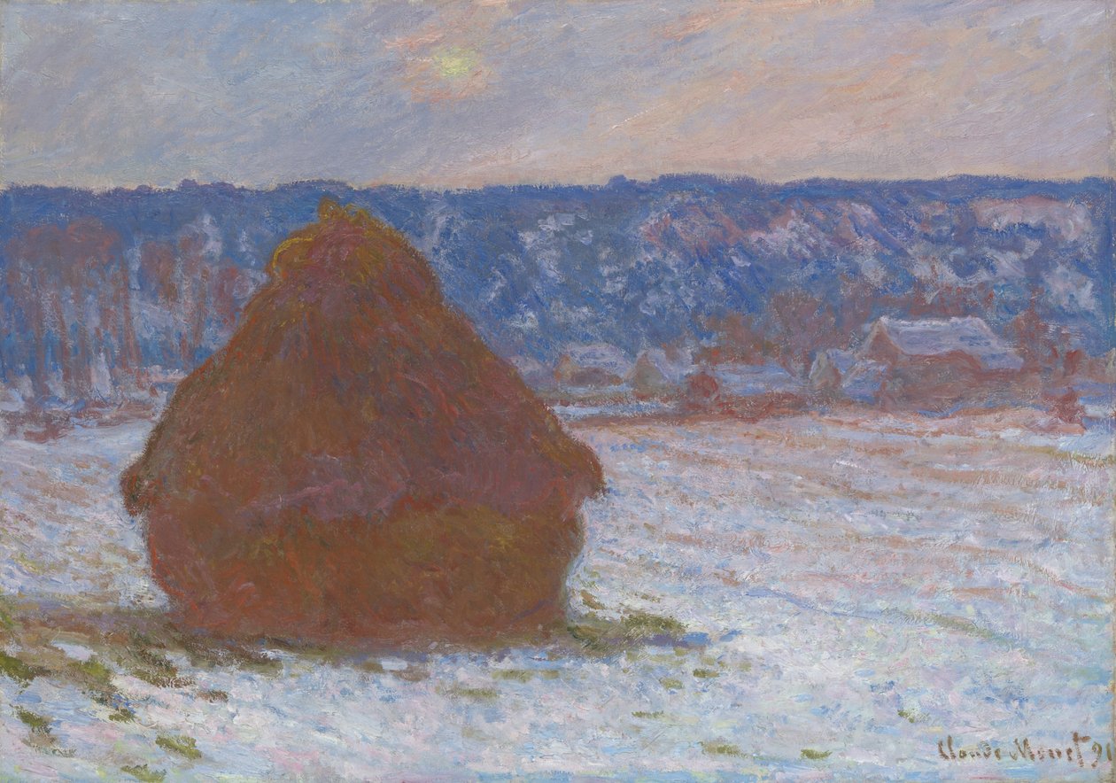 Stak hvede (sneeffekt, overskyet dag) af Claude Monet