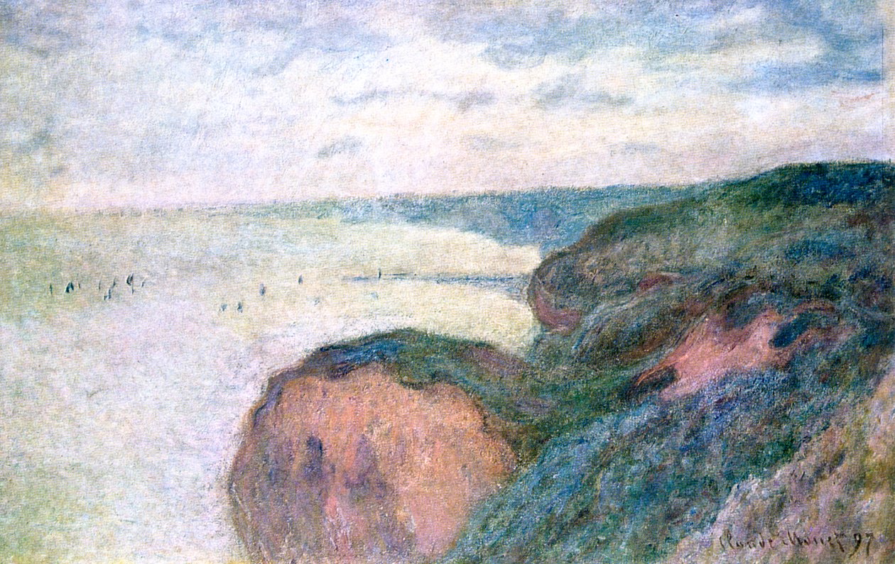Stejle klipper nær Dieppe, 1897 af Claude Monet