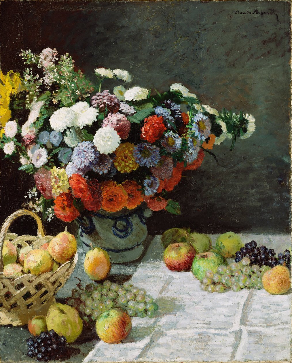 Stilleben med blomster og frugt, 1869 af Claude Monet