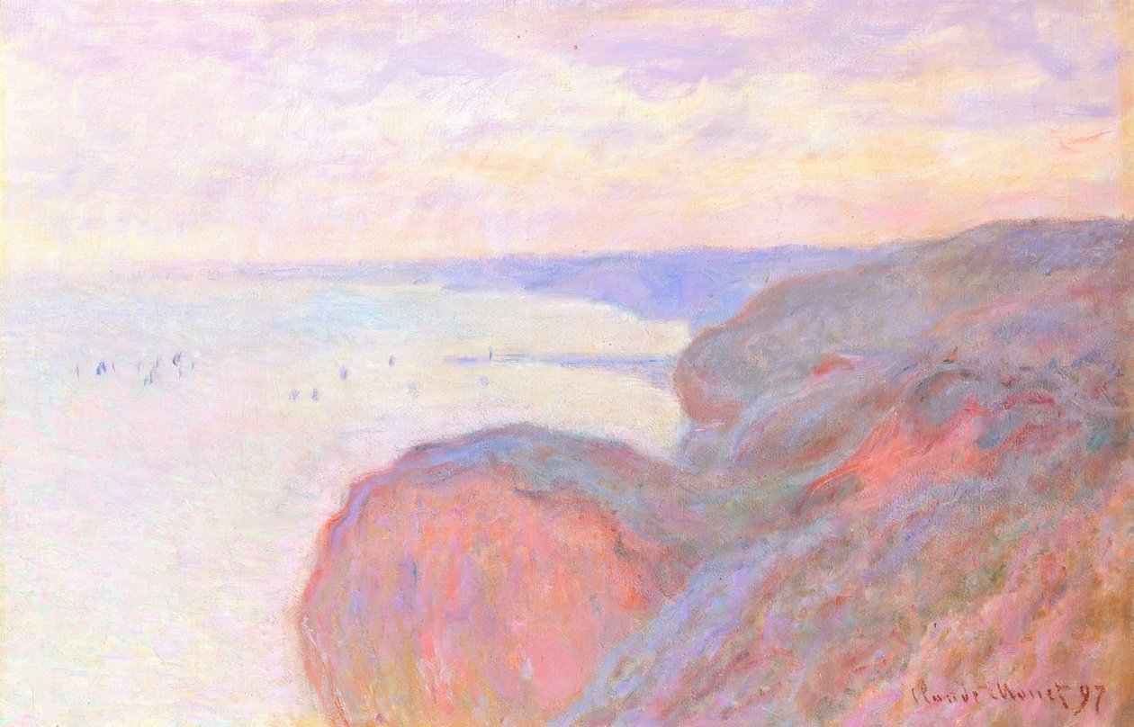 På Falaise nær Dieppe, overskyet himmel af Claude Monet