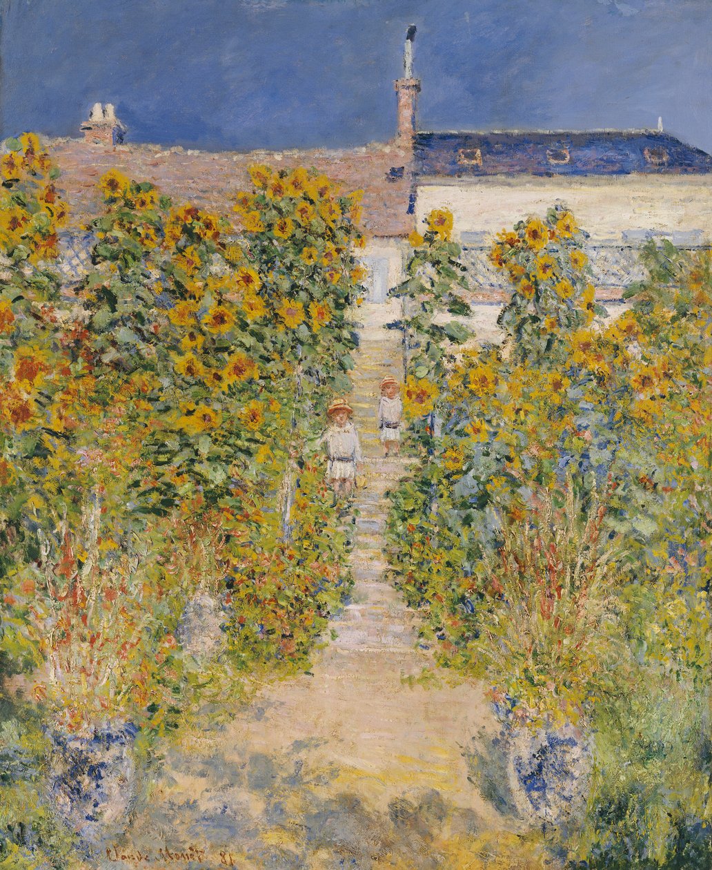 Kunstnerhaven ved Vetheuil af Claude Monet