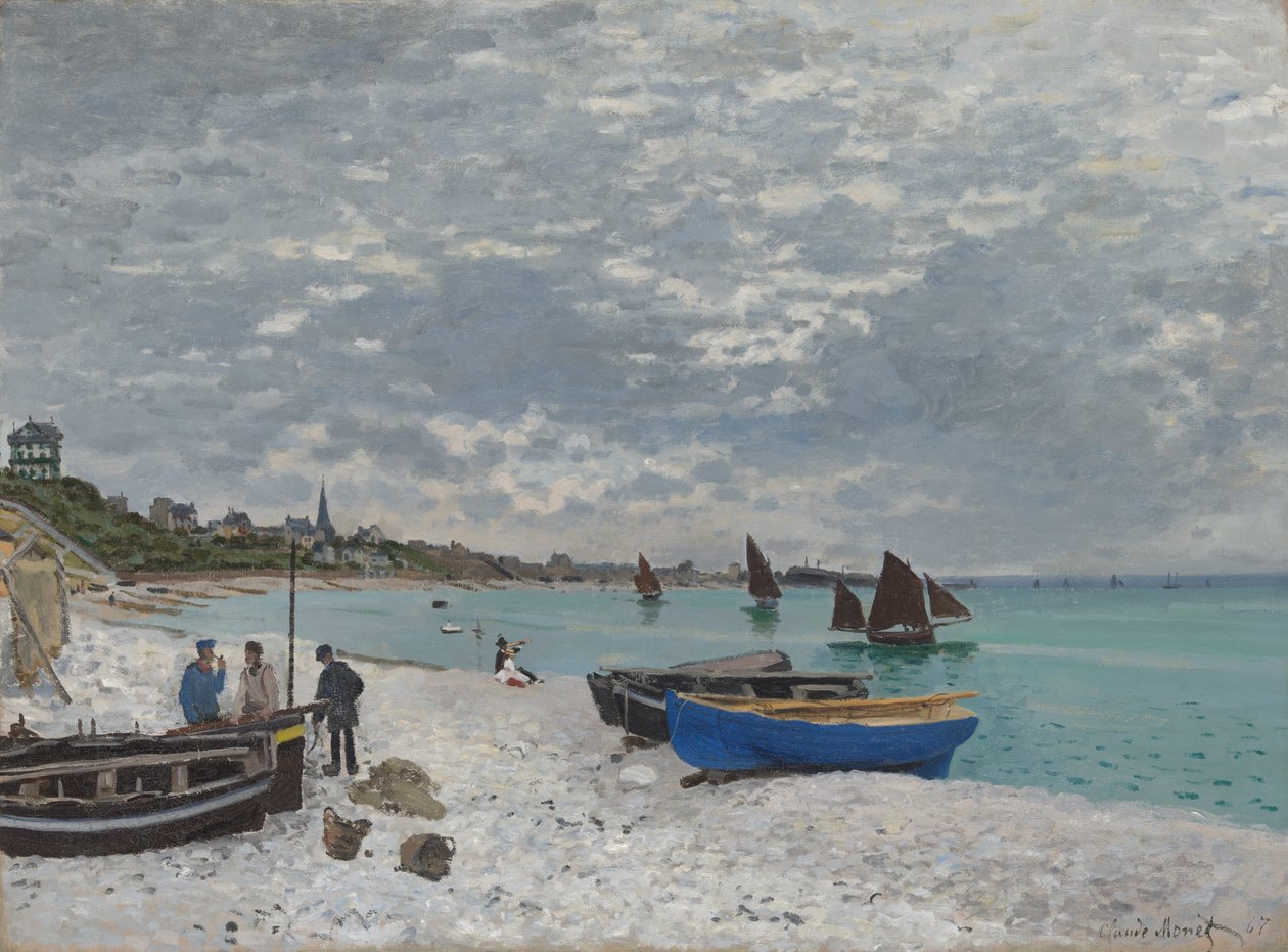 Stranden ved Sainte-Adresse af Claude Monet