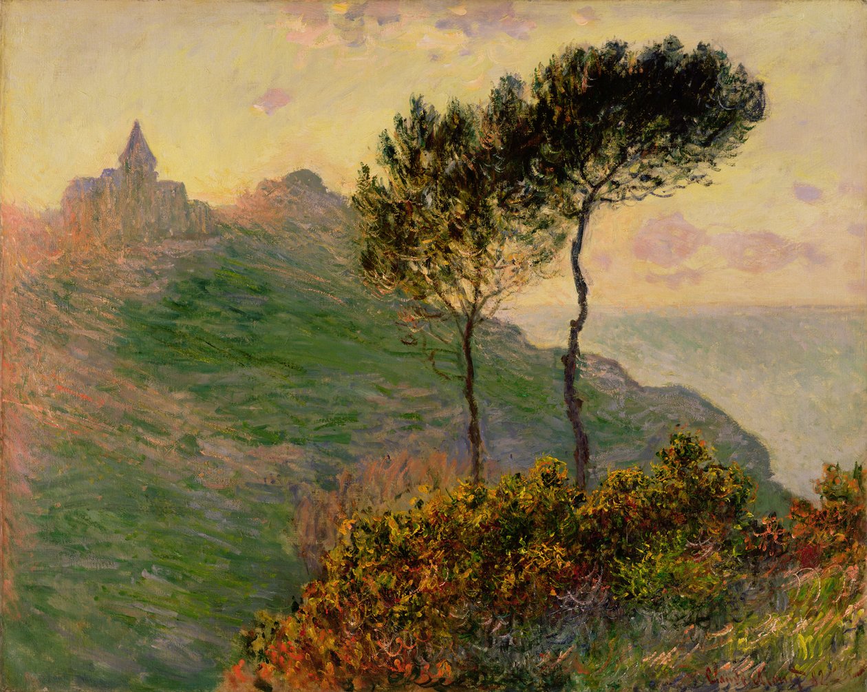 Kirken i Varengeville, mod Sollyset af Claude Monet