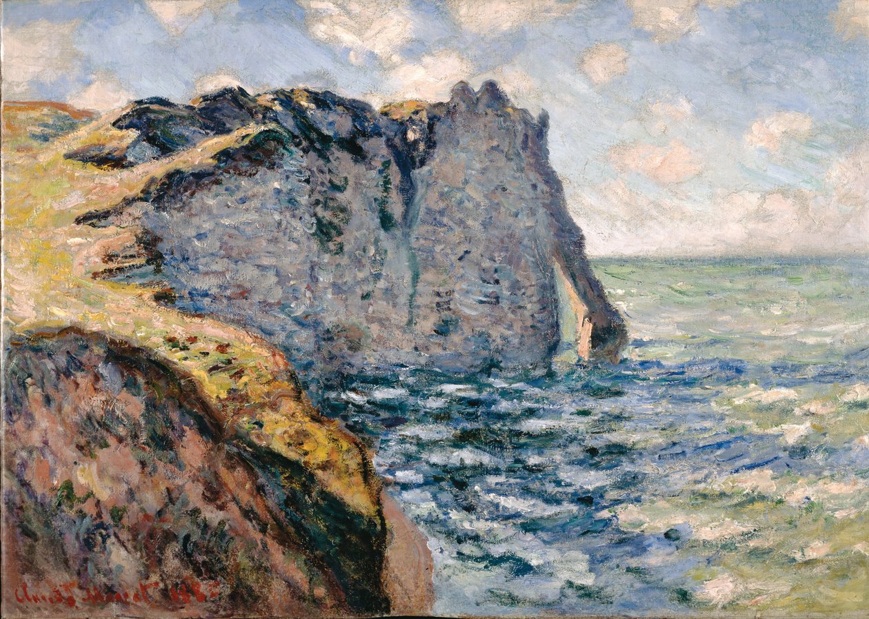 The Cliff of Aval, Etrétat, 1885 af Claude Monet