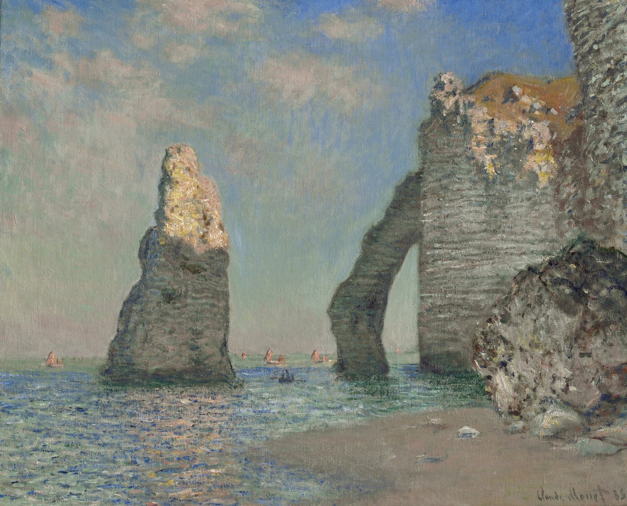 Klipperne ved Etretat, 1885 af Claude Monet