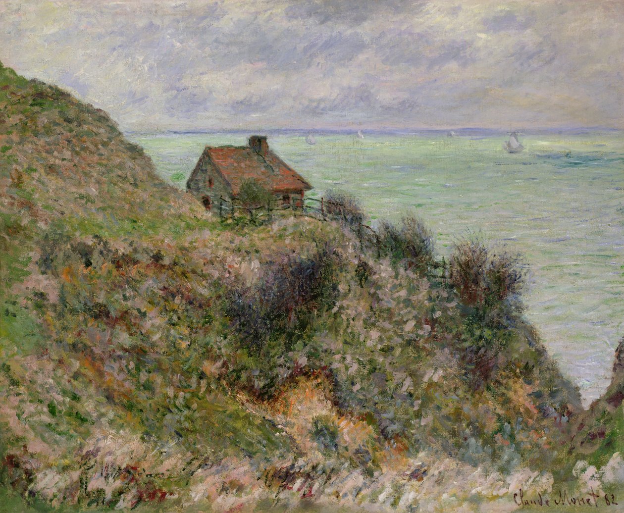 Toldbetjentens hytte i Pourville, 1882 af Claude Monet