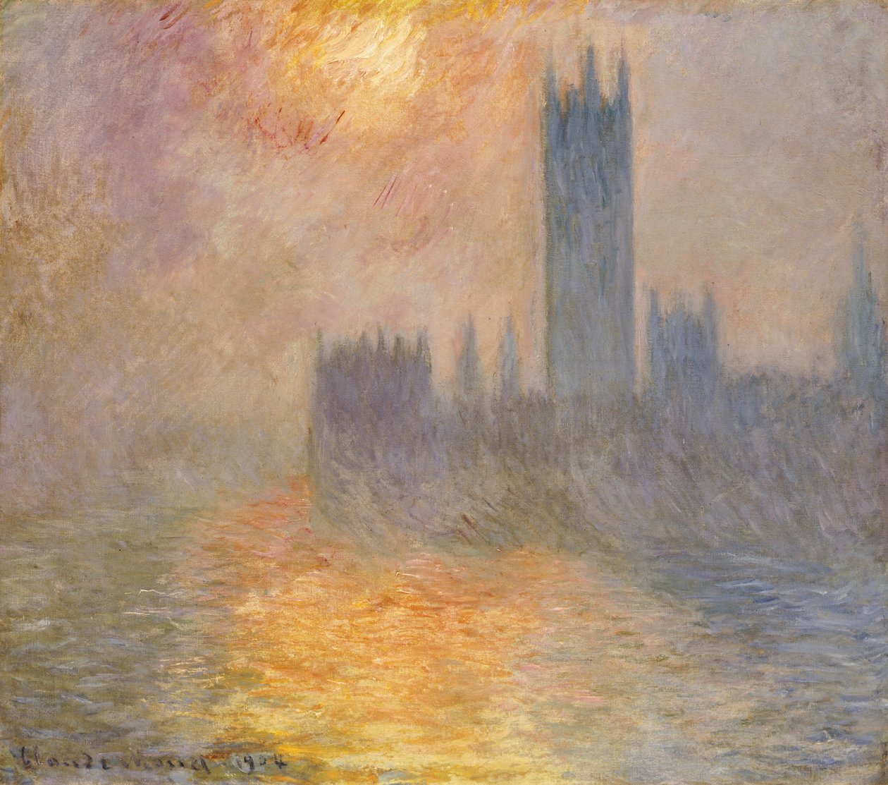 The Houses of Parliament, Sunset, 1904 af Claude Monet
