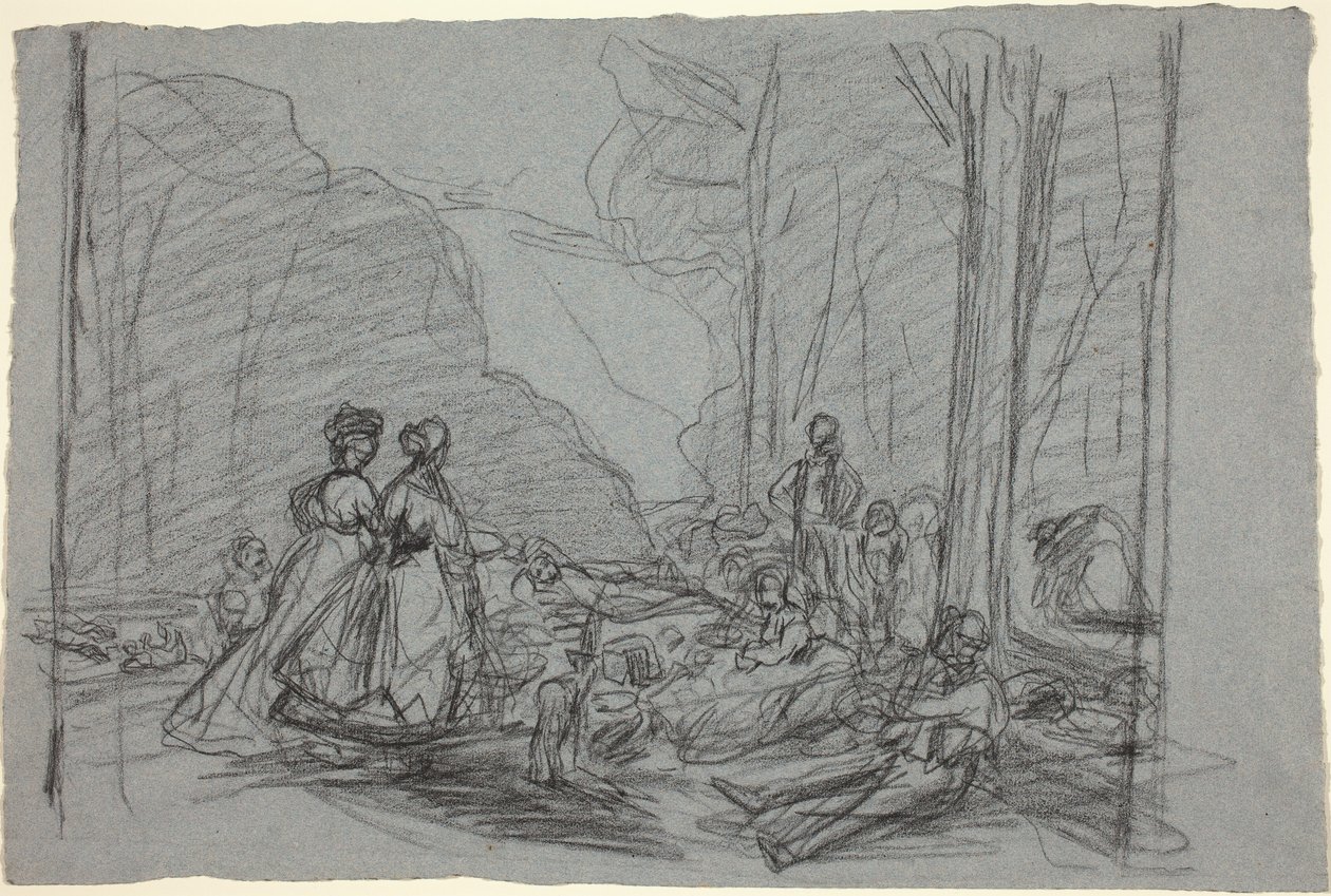 Frokosten på græsset, ca. 1865. af Claude Monet