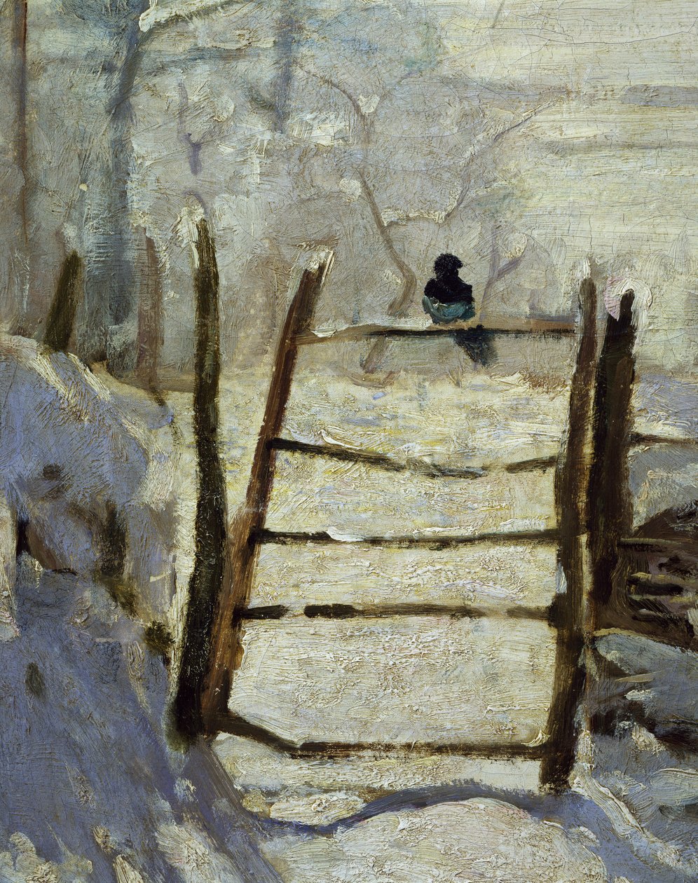 Magpie (detaljer) af Claude Monet