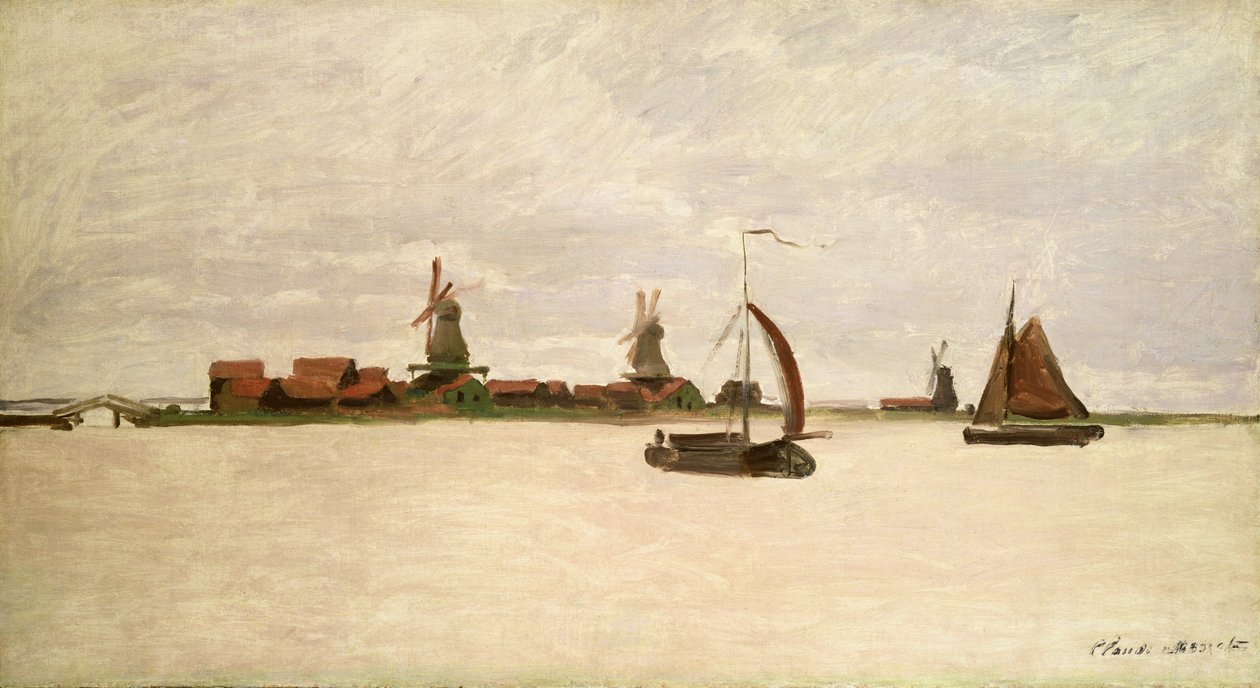 Den ydre havn i Zaandam, 1871 af Claude Monet