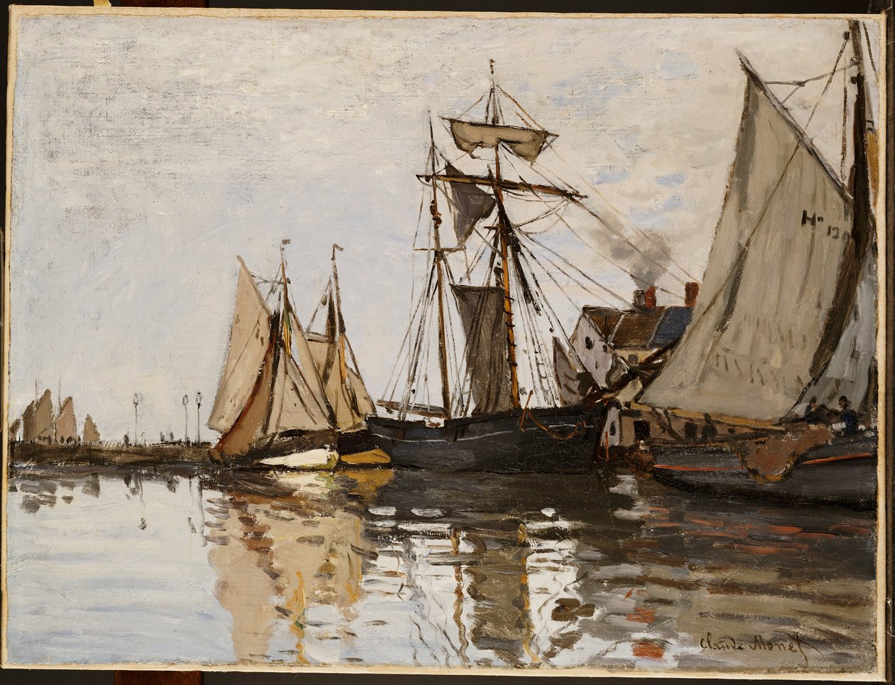 Havnen i Honfleur, ca. 1865 af Claude Monet