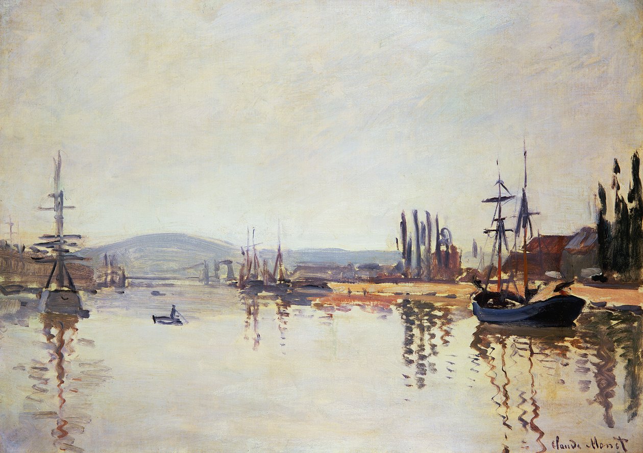 Seinen under Rouen af Claude Monet