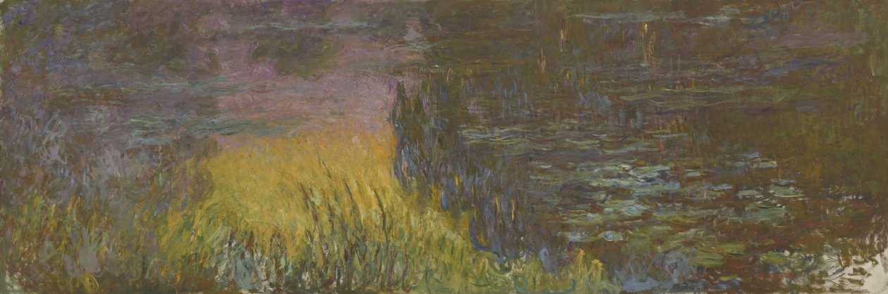 Åkanderne - Solnedgang, 1914-1926 af Claude Monet