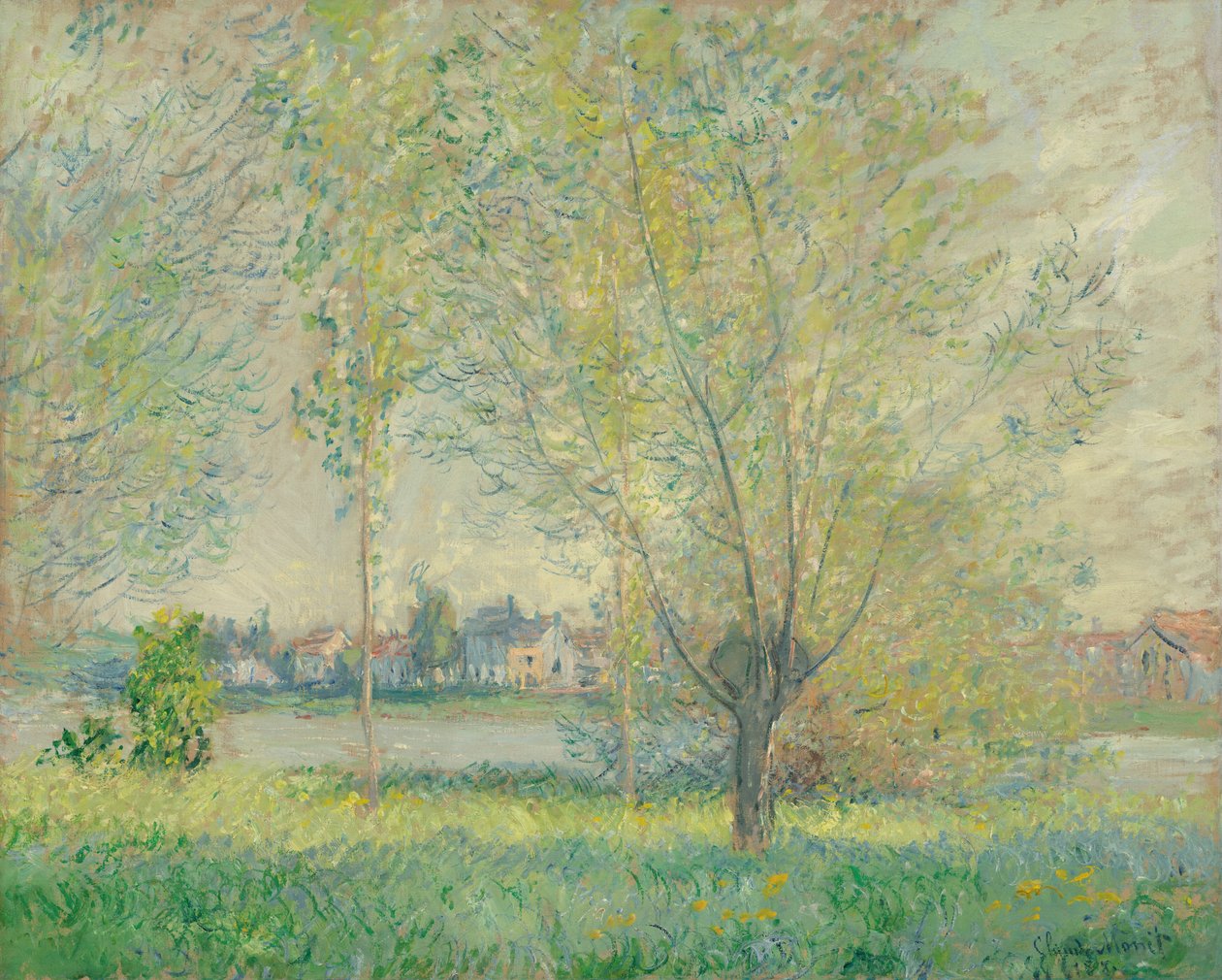 Piletræerne, 1880. af Claude Monet