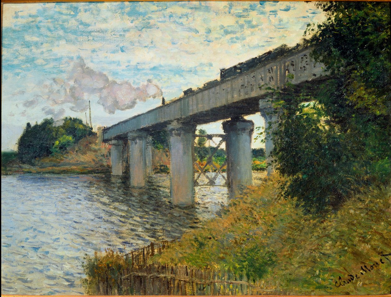 Jernbanens bro ved Argenteuil af Claude Monet
